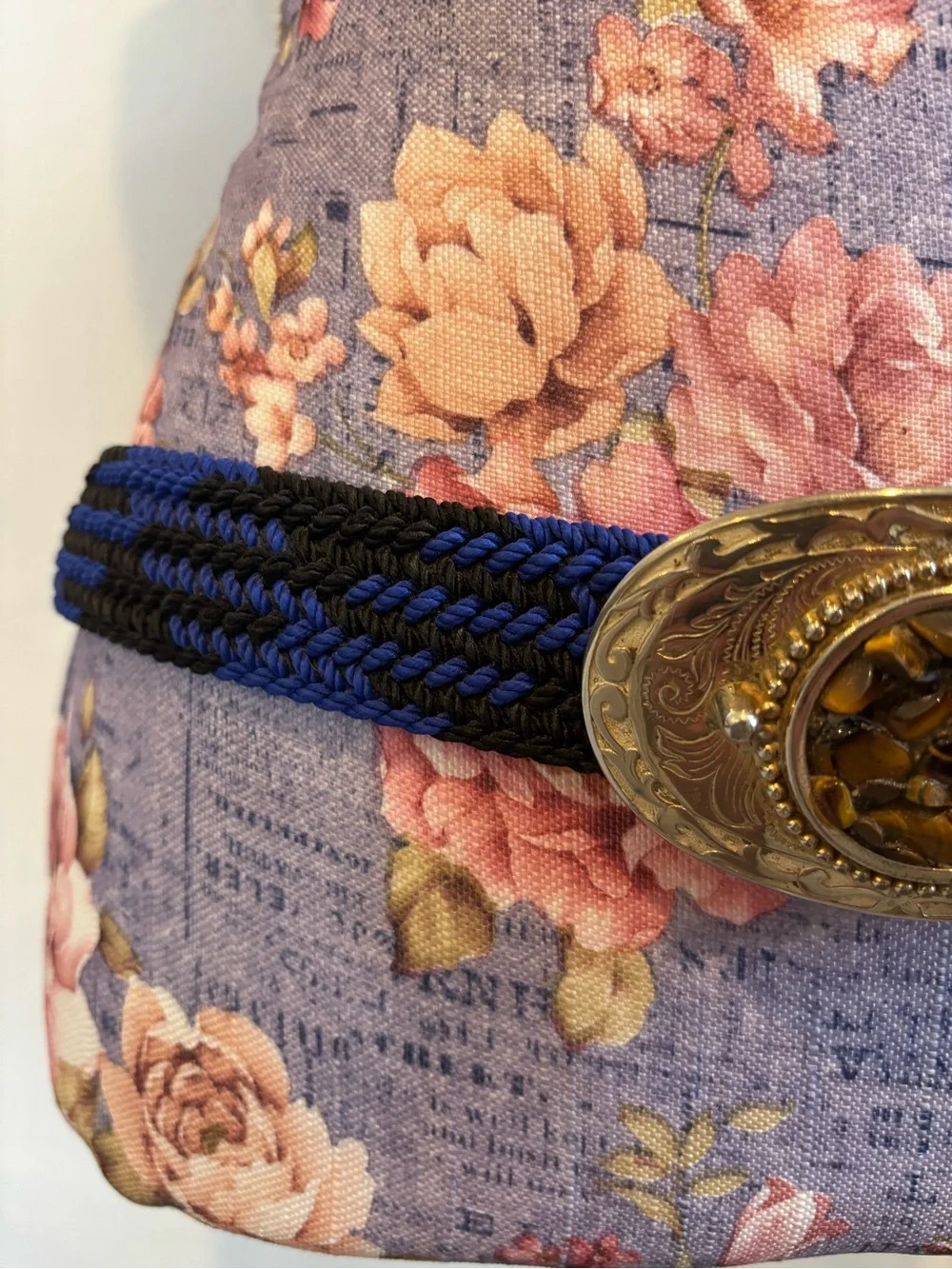 Woven Rope Waist Belt with tiger eye belt buckle